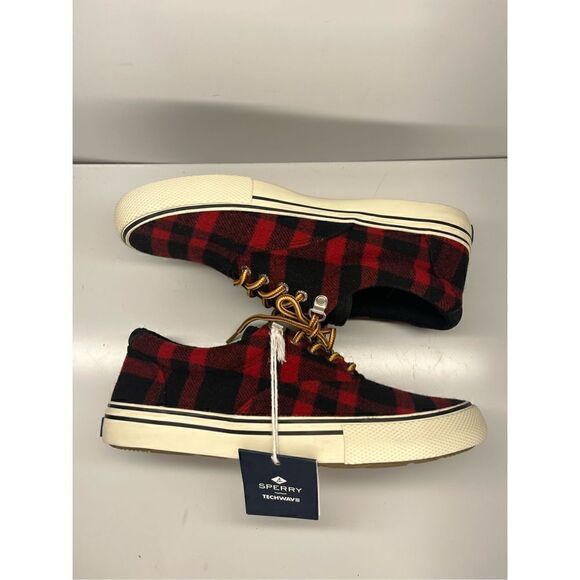 SPERRY Men\'s Storm Buffalo Black Red Checkered Sneakers STS22644 Size 8 NEW main image 13